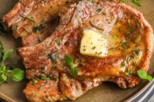 Pan Seared Pork Chops (with Homemade Herb Butter!)